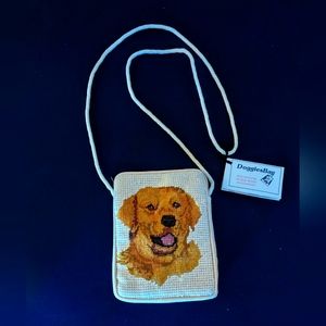 Small Crossbody Needlepoint Dog Bag